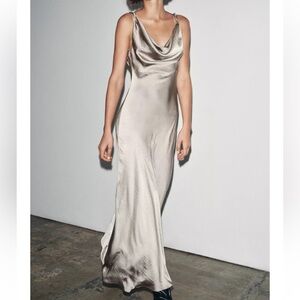 zara satin long dress